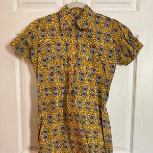Handmade cotton mini shirt dress
